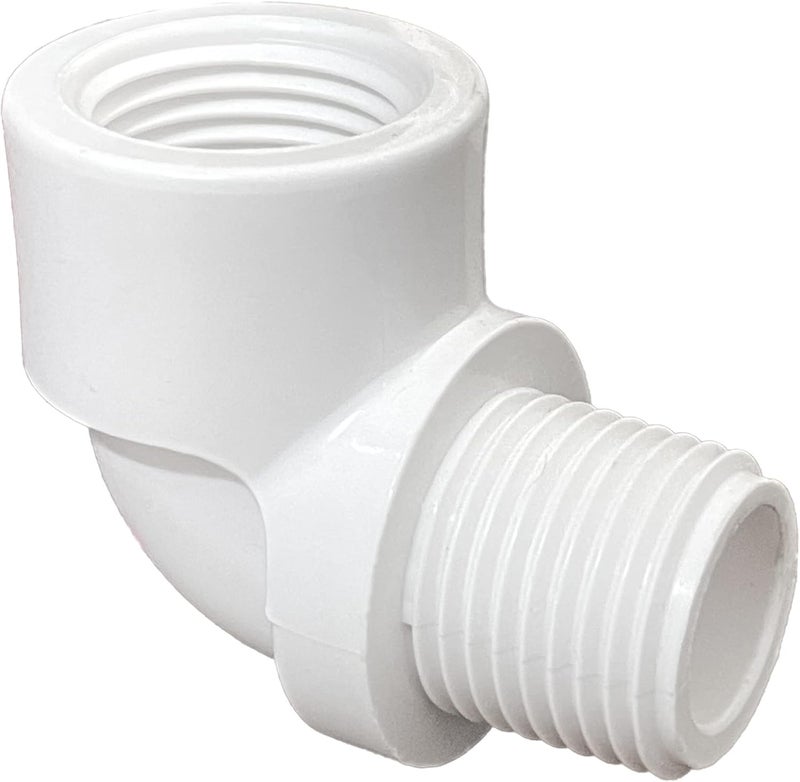FangKingNo 10PCS 3/4" PVC Male Thread to Female Thread 90° Street Elbow Coupling (MIPT to FIPT) for PVC PIPE Pressure Fittings, Female to male Elbow Adapter Connector White (3/4 Inch) - Image 2